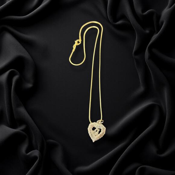 Pink Dior Heart Zipper Pull Button Charm & Free 18in Gold Plated Snake Chain - Picture 3 of 3